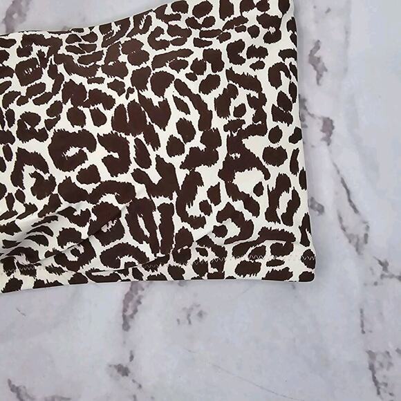 J Crew Swim Top 2X 3X Leopard One Shoulder Scoop Neck Bikini Padded BF203 - Picture 3 of 11